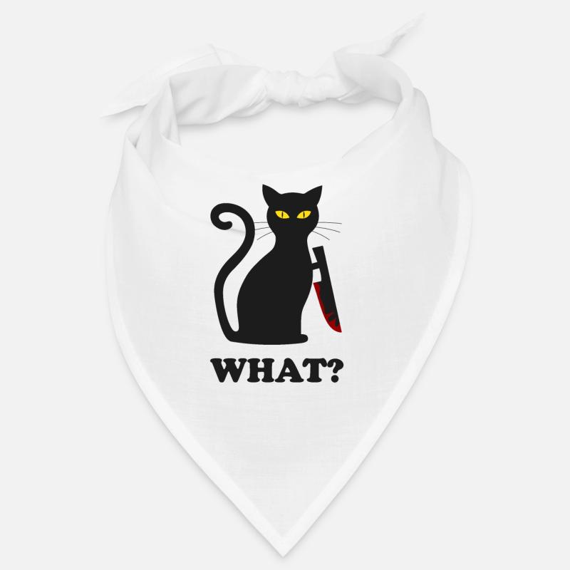 chat noir coupable avec un couteau | Idée cadeau Bandana