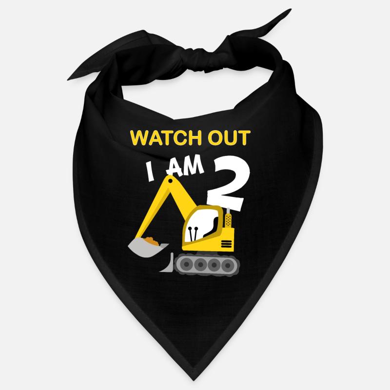 Junge 2. Geburtstag Digger Baustelle Bandana