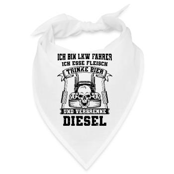 LKW Fahrer - Bandana - Weiß - Vorne