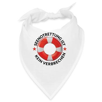 Seenotrettung Seenot Menschenrechte Politik Spruch - Bandana - Weiß - Vorne