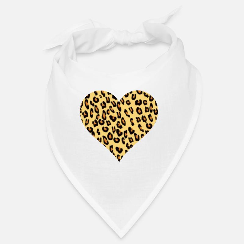 Léopard léopard éventail coeur motif léopard Bandana