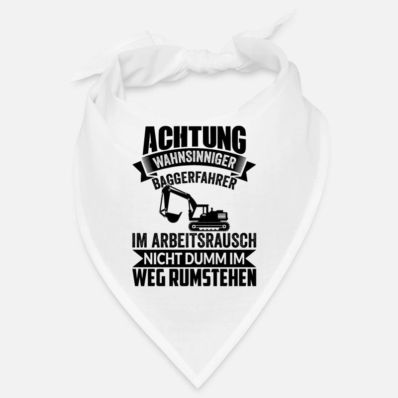 Bagger Baggerführer Baggerfahrer Bau Geschenkidee - Bandana - Weiß