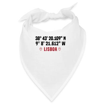 Lisboa Städtischer Stempel - Lissabon Koordinaten - Bandana - Weiß - Vorne