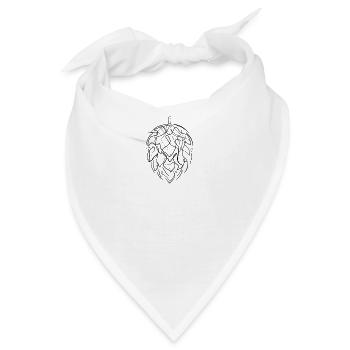 Hopfen Bier - one line drawing - Bandana - Weiß - Vorne