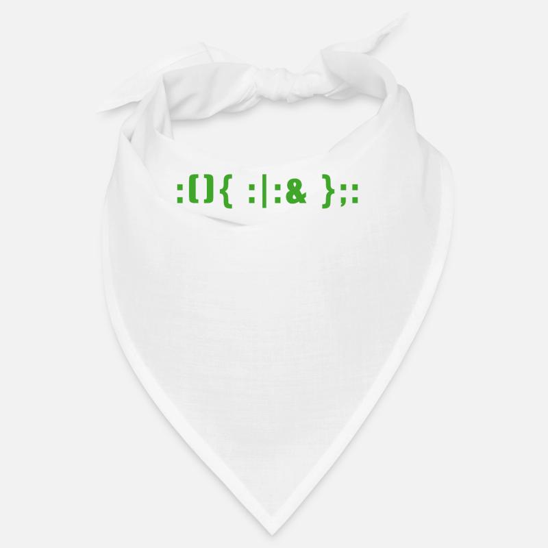 Programmeur de commandes Hacker Fork Bomb Linux Bash - Bandana - blanc