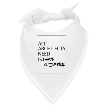 Architekt Spruch Kaffee - Bandana - Weiß - Vorne