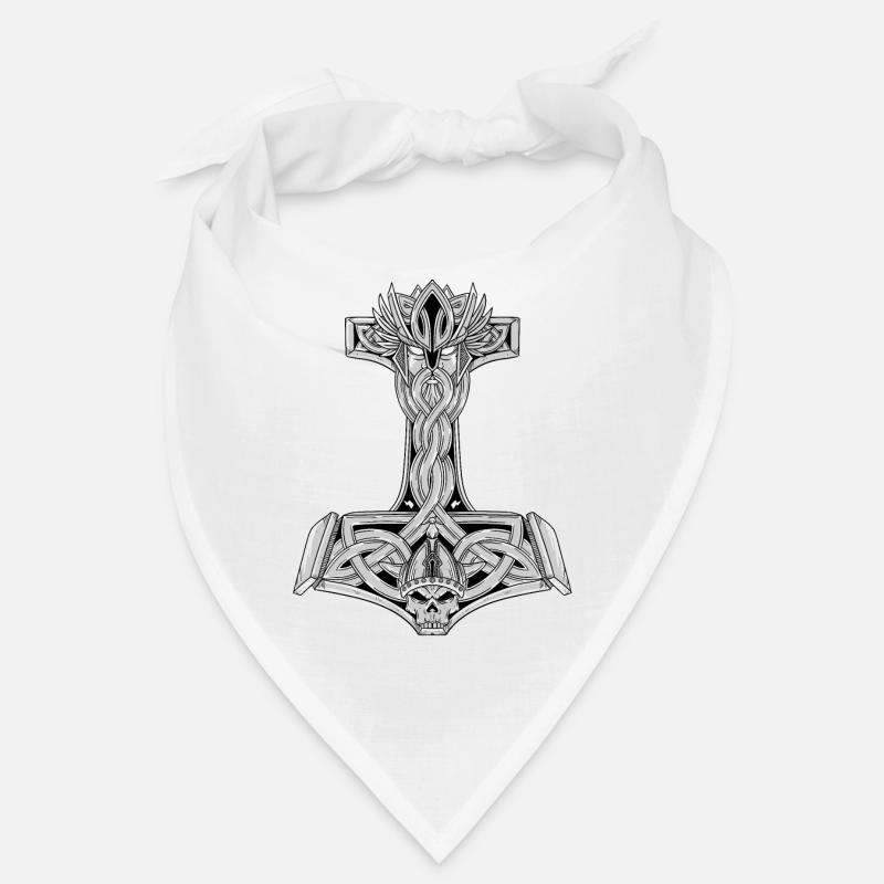 Mjolnir Thors Hammer Vikings Walhalla Vikinger - Bandana - blanc