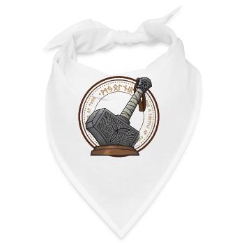 Mjolnir Thors Hammer Wikinger Walhalla Vikinger - Bandana - Weiß - Vorne