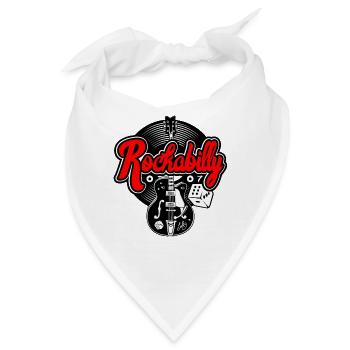 Rockabilly Guitar Rock and Roll Musik Rockers - Bandana - Weiß - Vorne