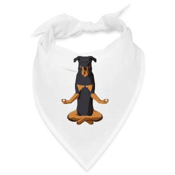 Beauceron Hund Meditation - Bandana - Weiß - Vorne