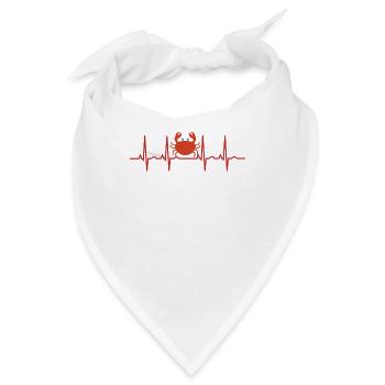 Krebstiere Herzschlag EKG - Bandana - Weiß - Vorne