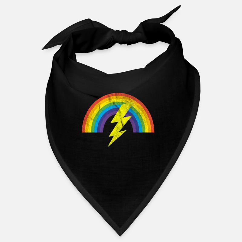 cool rainbow lightning distressed LGBTQ gift Bandana