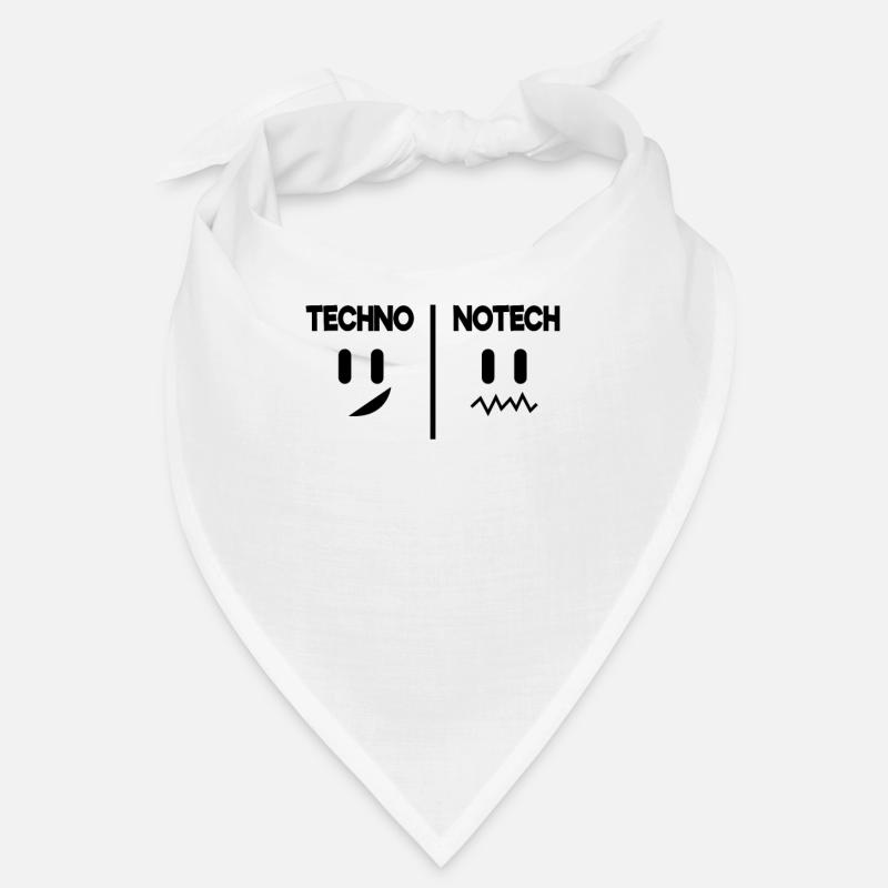 Techno No Tech Electro Rave Geschenk Spruch Lustig Bandana