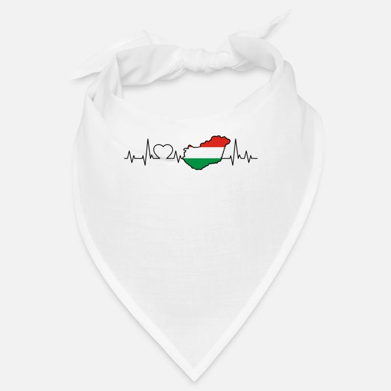 Ungarn Herzschlag - Bandana - Weiß