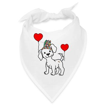 Wilder Indianer Haustiere Hund Geburtstag Grüße - Bandana - Weiß - Vorne