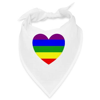 Regenbogen Herz Maske - Bandana - Weiß - Vorne