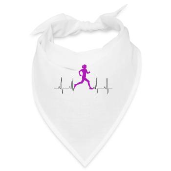 Fitness Laufen Lustige Damen EKG Läufer Herzschlag - Bandana - Weiß - Vorne
