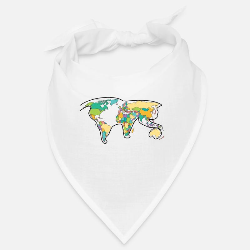 Cat pet plays world map ball Bandana