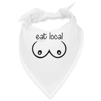 Eat Local Funny Baby Bodysuit - Bandana - Weiß - Vorne