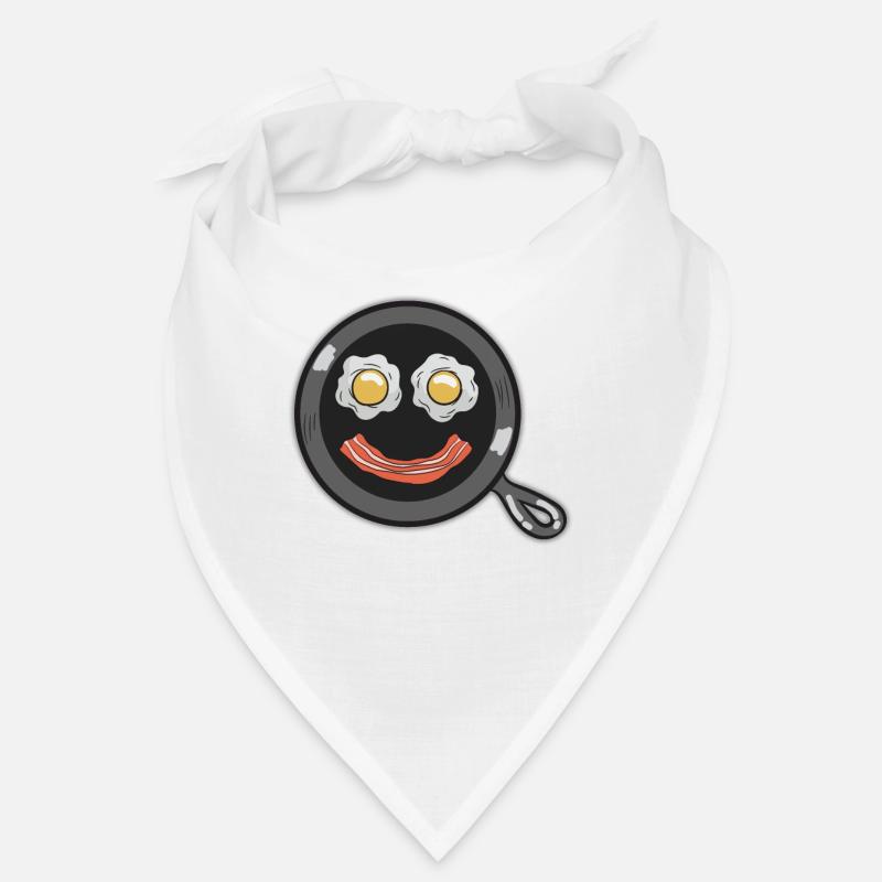 Funny breakfast face fried egg bacon pan Bandana
