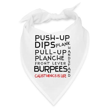 Calisthenics Übungen Motiv mit Statement - Bandana - Weiß - Vorne