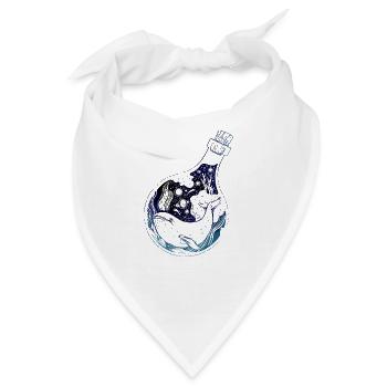 Wal Flaschenpost Universum Ozean Brieffreund - Bandana - Weiß - Vorne