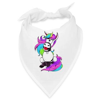 Böses Einhorn BDSM Sub Brat DDLG Bondage Humor - Bandana - Weiß - Vorne