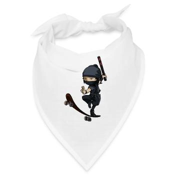 Ninja Skater Geschenk für Ninja & Skate Freunde - Bandana - Weiß - Vorne