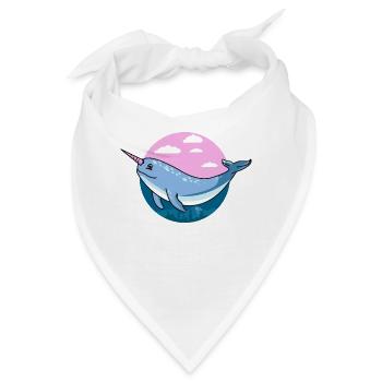 Narwal, Narwal Tier, Narwal Narwale - Bandana - Weiß - Vorne