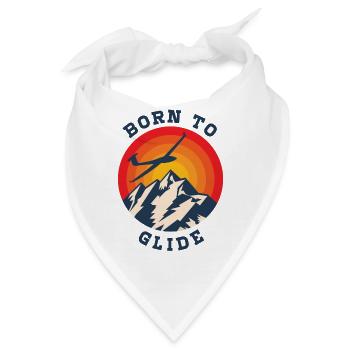 born to glide segelflug segeln pilot geschenk berg - Bandana - Weiß - Vorne