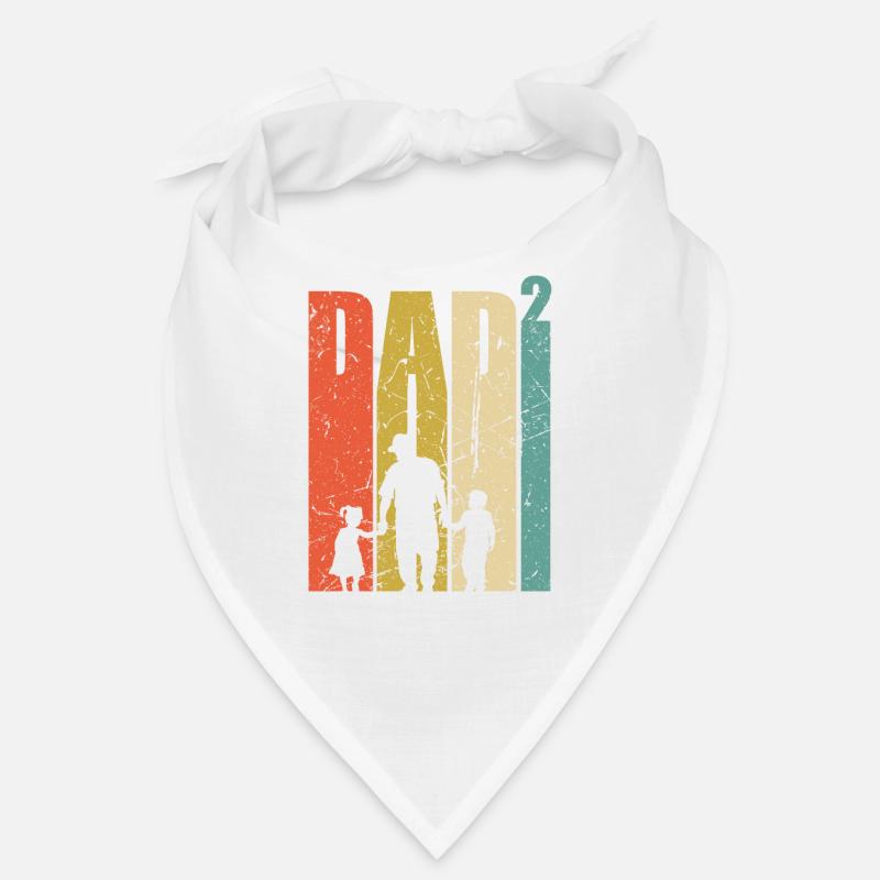 Papà hoch 2 Padre dei due padre-per-essere 2 ° figlio - Bandana - bianco