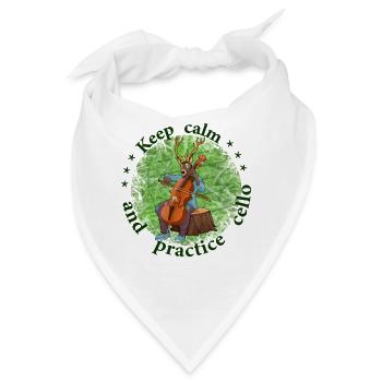 Keep calm practice Cello Violoncello Rentier - Bandana - Weiß - Vorne
