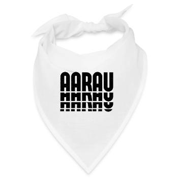AARAU Design - Wiederholung in Schwarz - Bandana - Weiß - Vorne