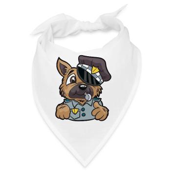 Polizeihund Polizei Hund Englischer Polizist Bobby - Bandana - Weiß - Vorne