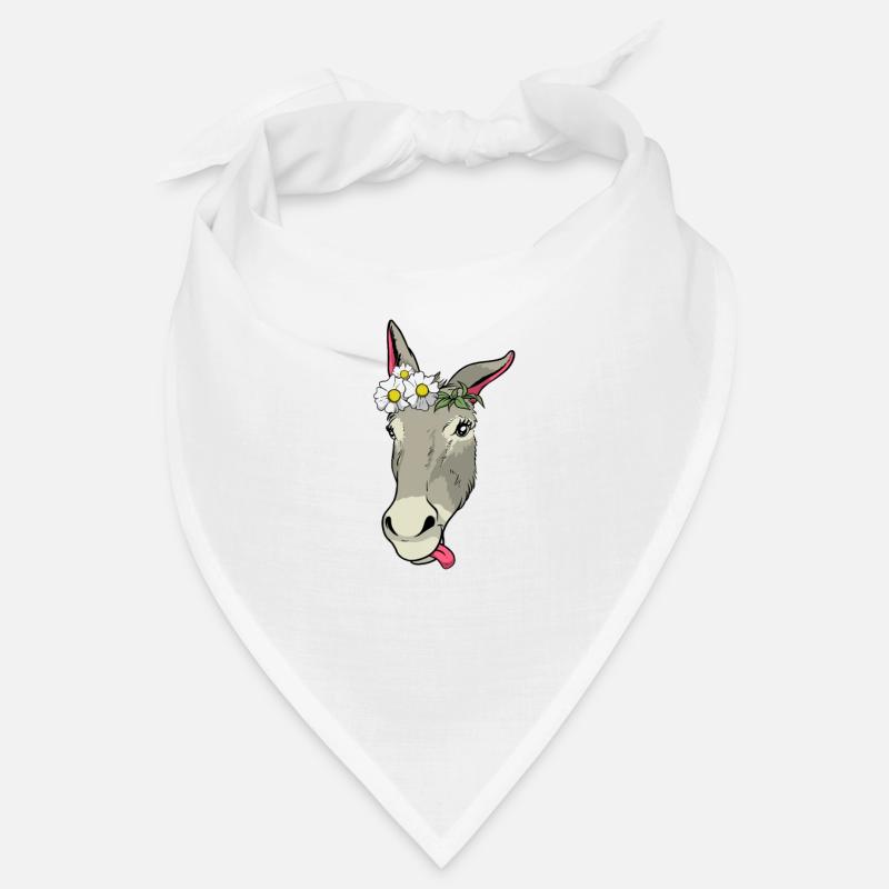 Süßer Esel mit Blumen Geschenk I Maultier Bandana