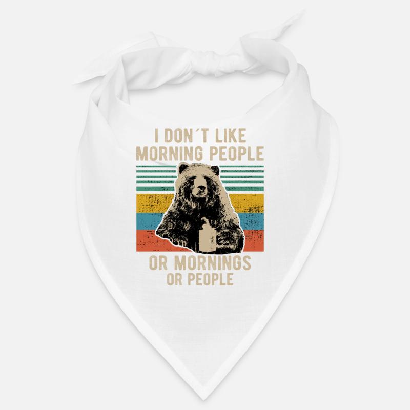 i hate morning people or mornings bear coffee Bandana