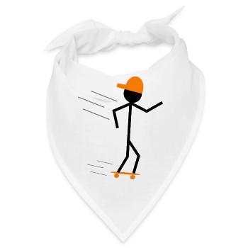 stickman skater - Bandana - Weiß - Vorne