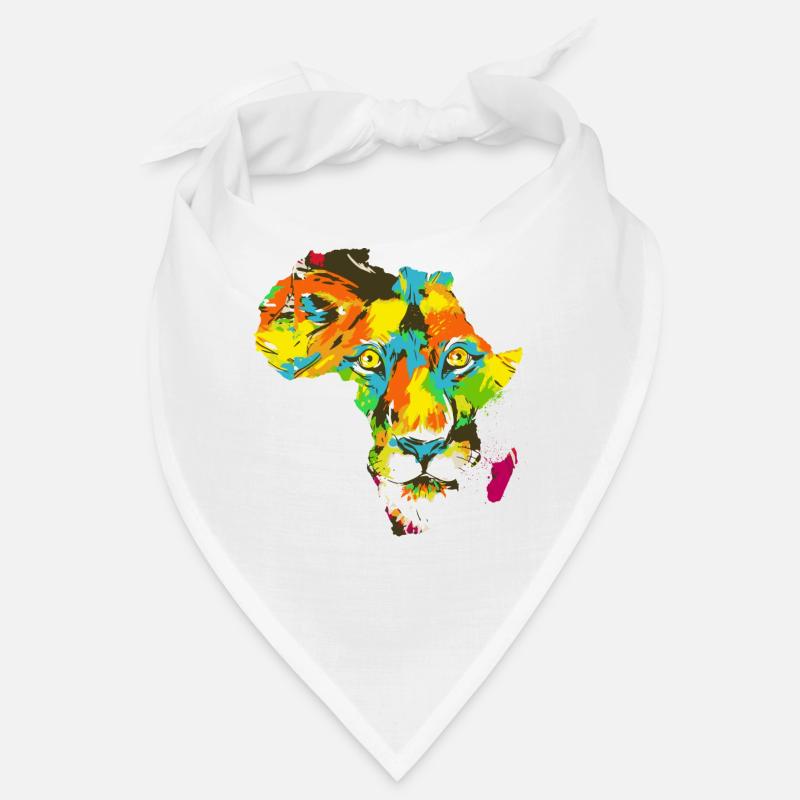 Roar Africa Map Lion Face Reggae Rasta Gift - Bandana - blanc