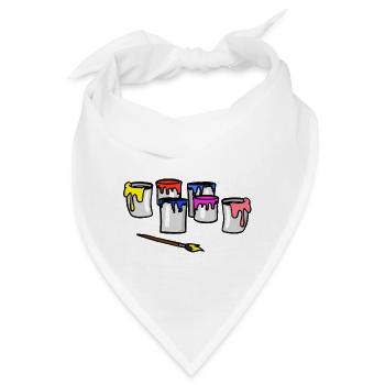 Arbeitsbereich Farben Berufe Job Maler Künstler - Bandana - Weiß - Vorne