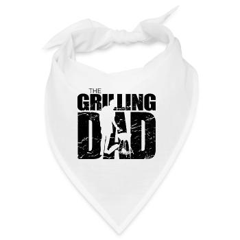 the grilling dad Vater Grillen Fleisch braten - Bandana - Weiß - Vorne