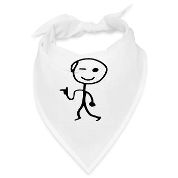 Strichmännchen cool man - Bandana - Weiß - Vorne