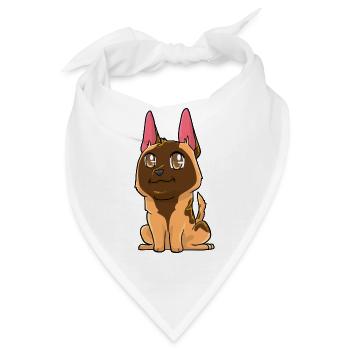Malinois - Bandana - Weiß - Vorne