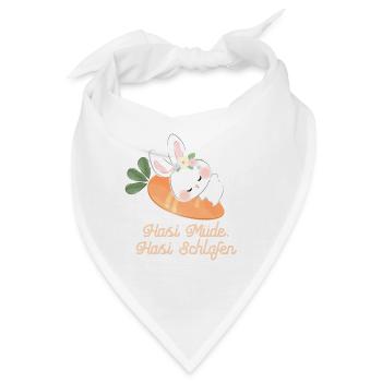 Hase Mude Hasi schlafen - Bandana - Weiß - Vorne