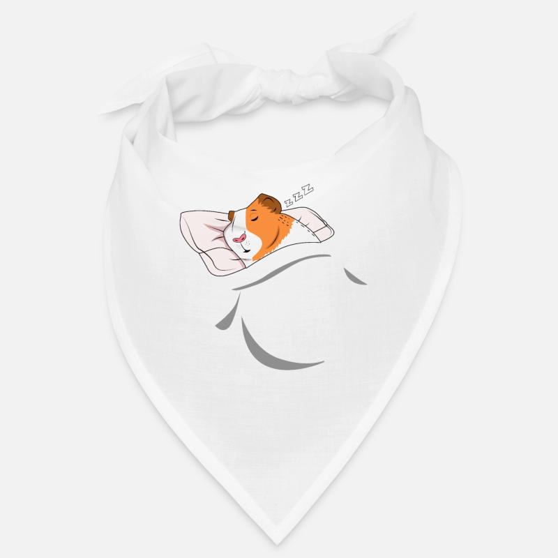 Cochon d'Inde endormi et endormi - Bandana - blanc