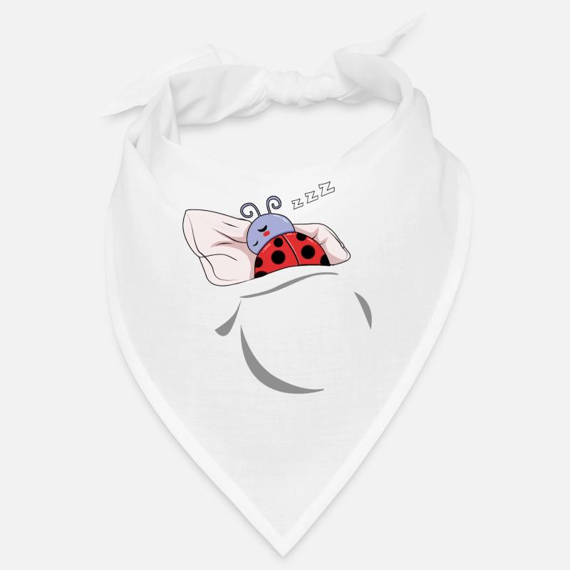 Sleeping and slumbering ladybug - Bandana - white