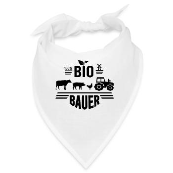 Bio Bauer Bio Landwirt Nutztiere Geschenk - Bandana - Weiß - Vorne