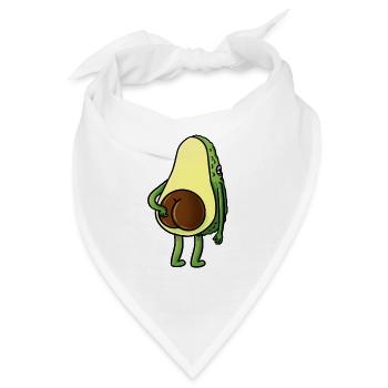 Avocado Po für Avocado Liebhaber - Bandana - Weiß - Vorne