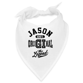 Jason personalisierter Name Geburtstagsgeschenk - Bandana - Weiß - Vorne