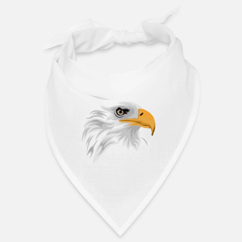 Tête d'aigle à tête blanche avec bec comme dessin - Bandana - blanc