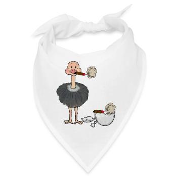 Raucher Strauß Zigarette Aschenbecher Eierschale - Bandana - Weiß - Vorne